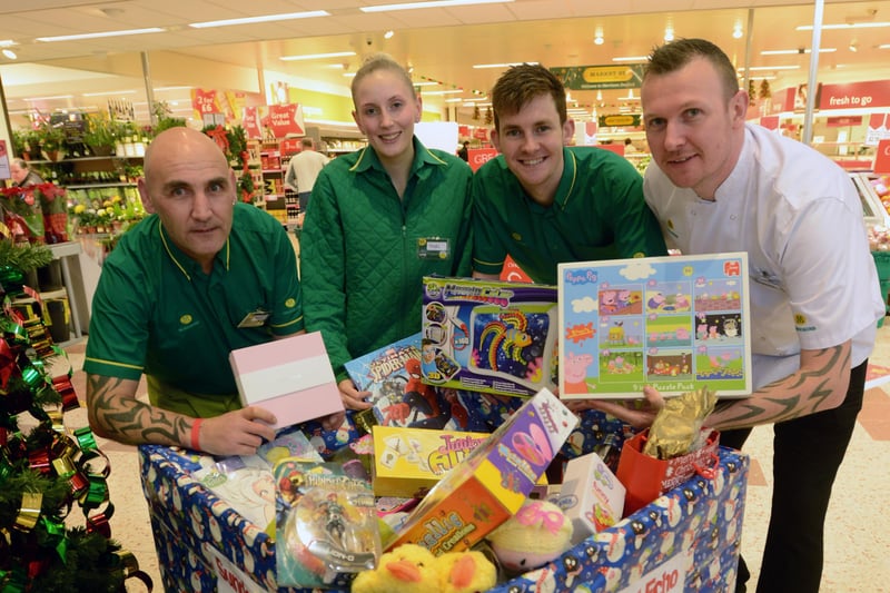 Staff at Doxford Park with their donations for the Sunderland Echo Christmas Toy Appeal in 2013. 
Tell us if you are in the picture.