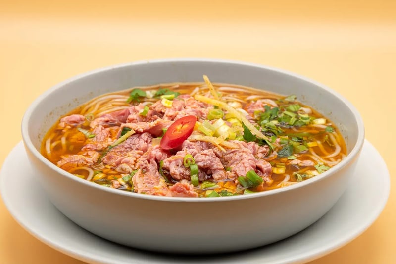 Non Viet offer authentic Vietnamese vegan food. Heat up your taste buds with a bowl of their Vietnamese Rare Beef Hue Spicy Noodle Soup. 279 Dumbarton Rd, Partick, Glasgow G11 6AB. 