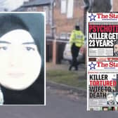 Sheffield Crown Court heard how Manaa blasted out the Koran to drown out Sara Al Shourefi’s (pictured left inset) screams, as he inflicted 270 injuries on her at their Sheffield home in The Oval, Firth Park in March 2014