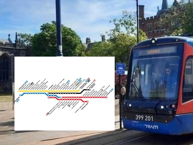 Nearly half of Sheffield tram routes, including all of the Purple Line and large parts of the Blue Line, are not in service today due to a broken track.
