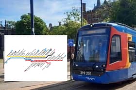 Nearly half of Sheffield tram routes, including all of the Purple Line and large parts of the Blue Line, are not in service today due to a broken track.