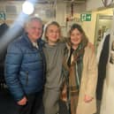Self Esteem, whose real name is Rebecca Lucy Taylor, with Antony Wright, her old music teacher from Wales High School in Rotherham, and his wife. She credits Antony as being the man who 'taught me to sing'.
