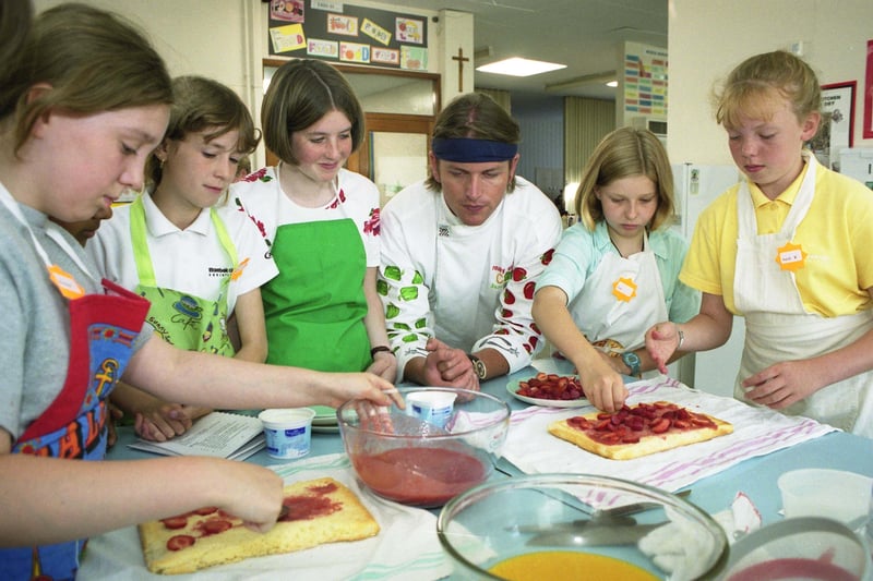 Youngsters enrolled at a cookery school at St Anthony's School in August 1999.
TV chef James Martin was on hand to dispense expert advice.