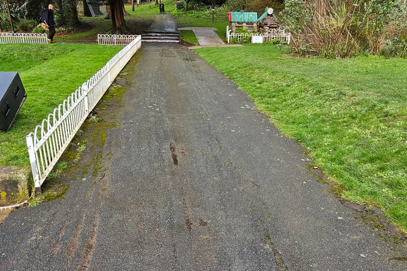 There are tarmac paths throughout the path, however, there are also multiple sections with steps which would be inaccessible to wheelchair users.
