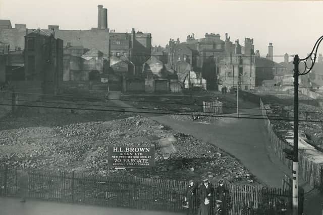 The site of H.L. Brown's old store on Market Place after it was destroyed during the Sheffield Blitz