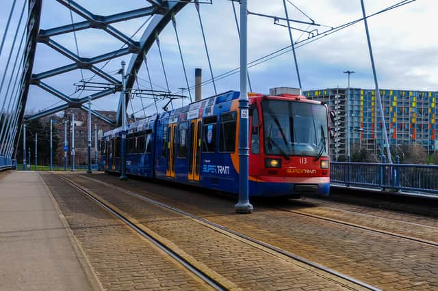 A tram crossing the bridge over Park Square. Picture: Dean Atkins, National World