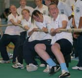 All Saints School pupils take the strain in the tug of war competition during their sports day in June 2005