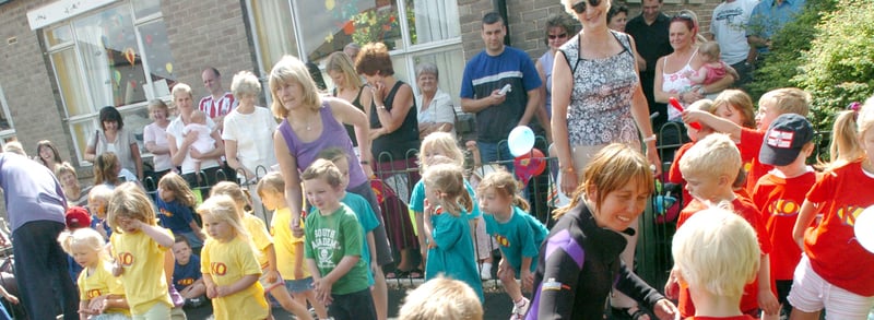 Children taking part in the sports day at Mount View Pre School, on Derbyshire Lane, in July 2006