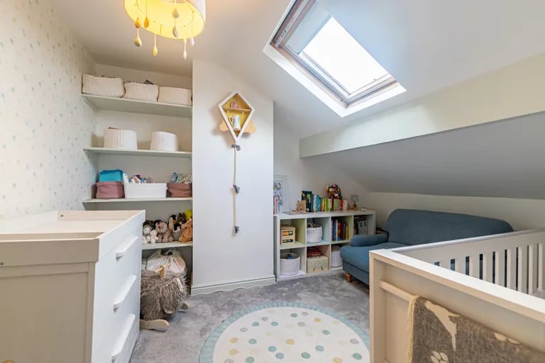 The rooms both benefit from skylight windows.