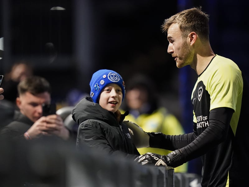 The keeper couldn't be faulted for Cambridge's goal on Tuesday night which denied him back-to-back clean sheets. Still Pompey's No1.