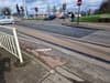 Broken tram rail Sheffield: Picture shows the track break at Manor Top which has halted Halfway trams