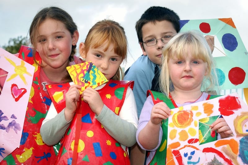 A spot of kite flying was on the cards for these pupils at George Washington Primary School in 2005 - and the children even made their own kites to test out.