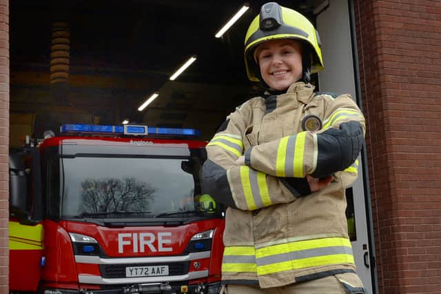 Sheffield firefighter Bronte Jones, who has made it through to the final on Gladiators