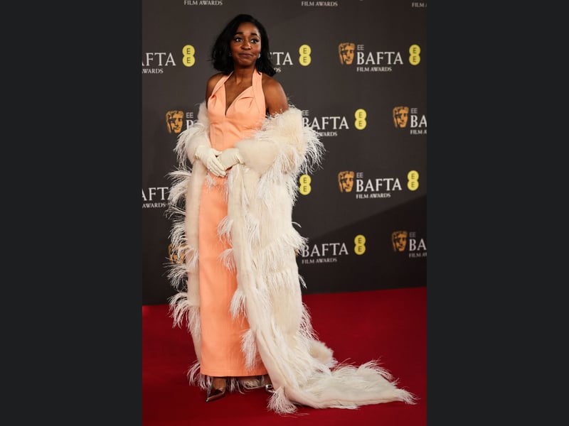 US actress, comedian and writer Ayo Edebiri at the 2024 Baftas.