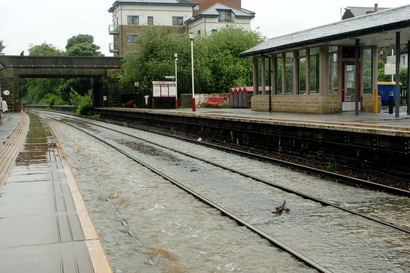 Flooding signalled disruption at Horsforth Railway Station in June 2007.