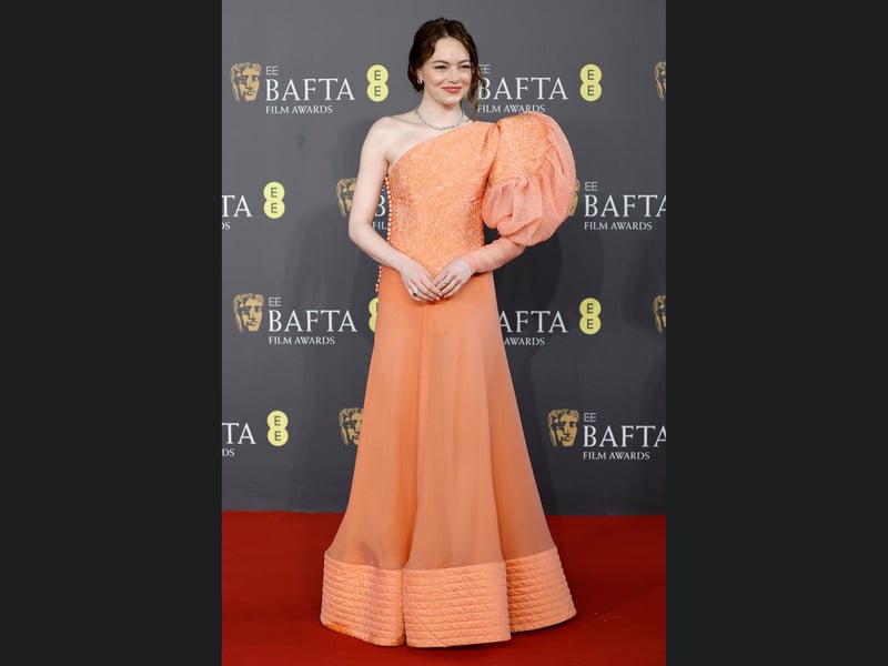 Emma Stone on the Bafta red carpet. 