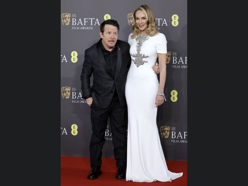 Michael J. Fox and Tracy Pollan at the 2024 Baftas.