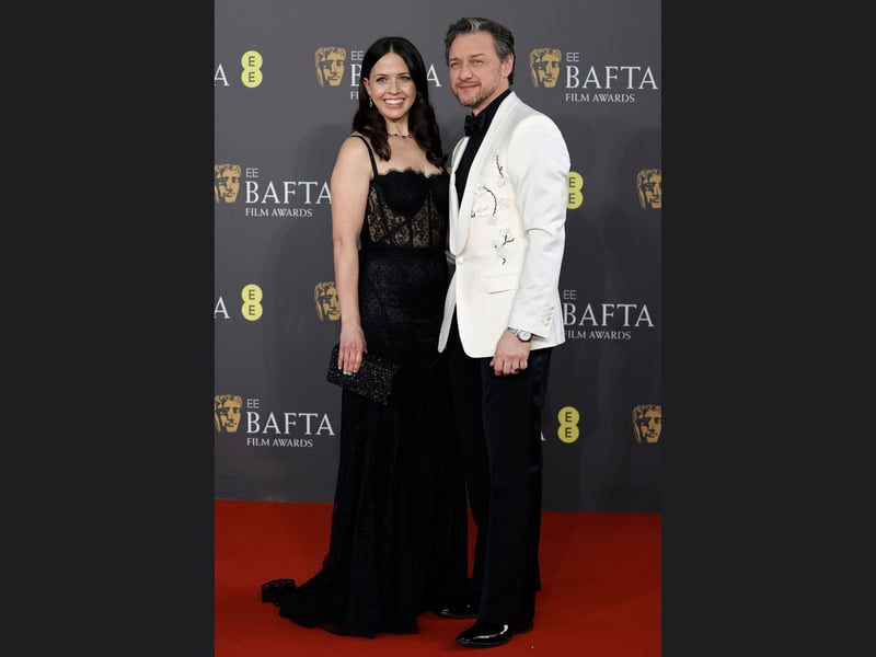 James McAvoy and wife Lisa Liberati at the 2024 Baftas. 
