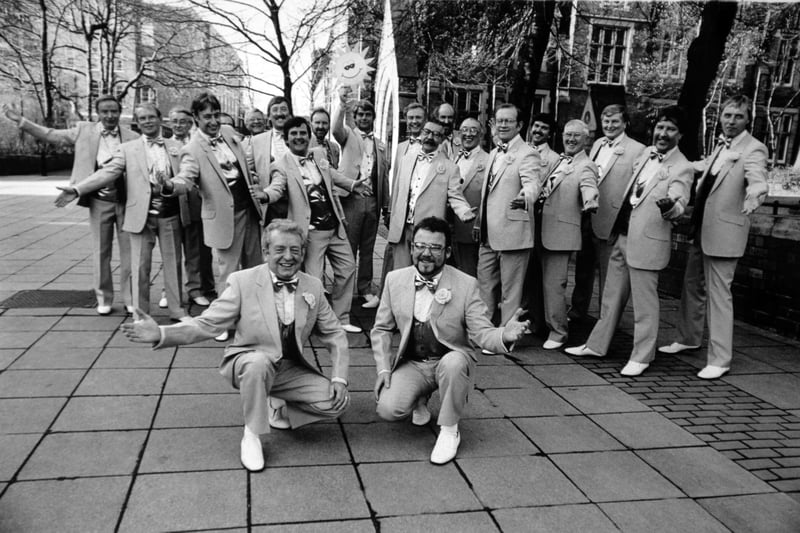 Sheffield-based barbershop singers Hallmark of Harmony pictured in December 1986.