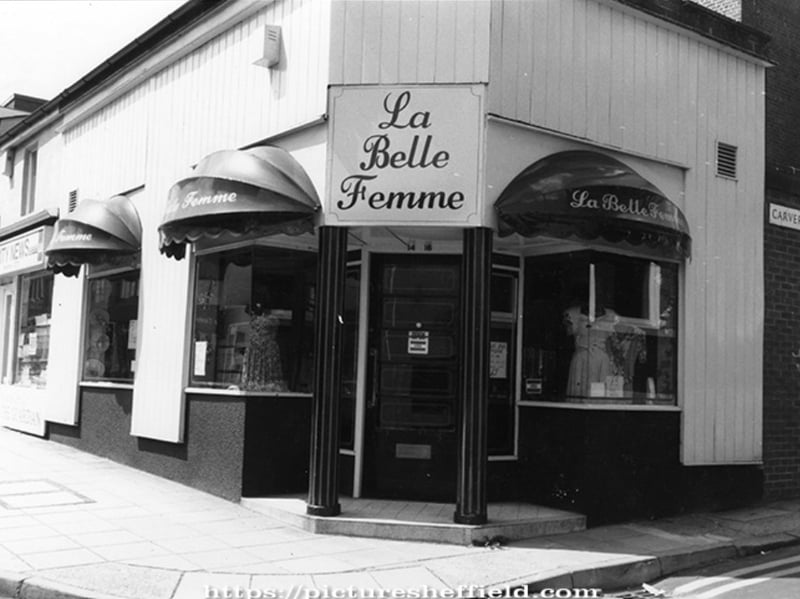 La Belle Femme boutique on Division Street at the junction of Carver Lane, in June 1989. Photo: Picture Sheffield