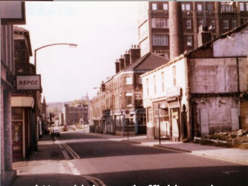 Division Street, showing (top right) the Royal Hospital
Location, photographed in 1976. Picture: Colin Richards, Picture Sheffield