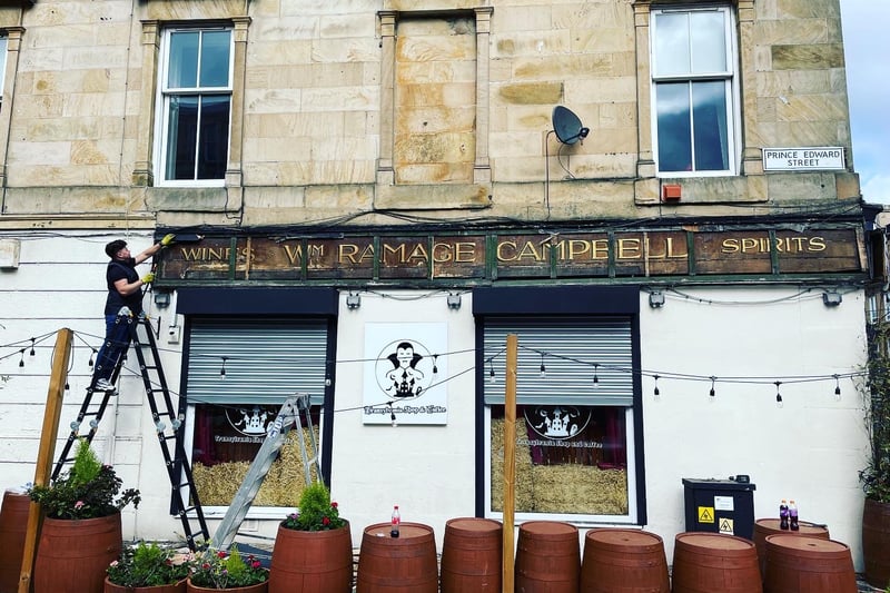 While trying to put up new shop frontage, Transylvania Shop and Coffee discovered the former sign for the old off sale shop of Wm. Ramage Campbell. 