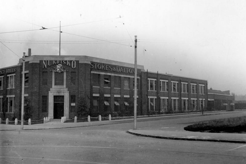 The factory premises of Stokes and Dalton, producers of Sagion stuffing mix, at the junction with Lupton Avenue. Pictured in September 1937.