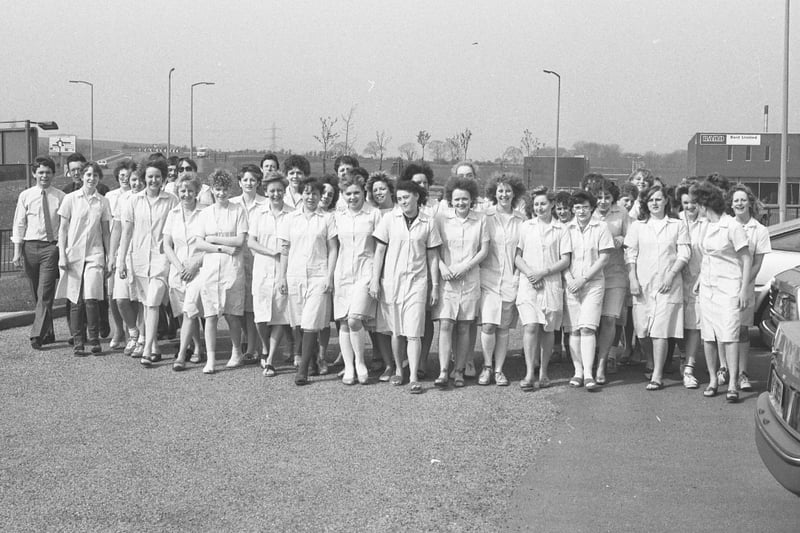 More than 140 staff walked from the Pennywell factory to Whitburn in 1984 to raise money for medical research. 