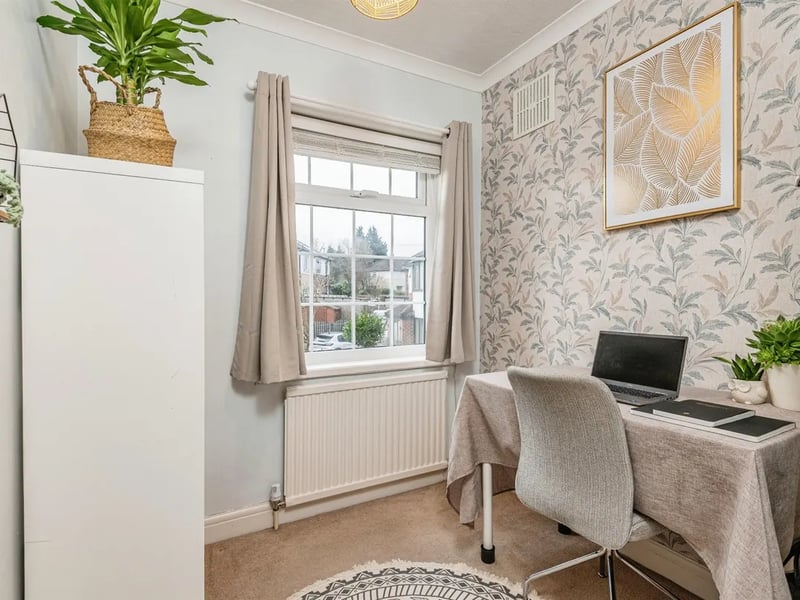The single bedroom is ideal for a nursery of home office space.