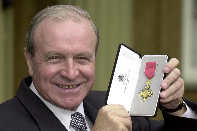 Former Blackpool and England full-back, Jimmy Armfield at Buckingham Palace in London Wednesday October 18 2000, after he recieved his OBE from the Prince of Wales. PA PhotoP: John Stillwell