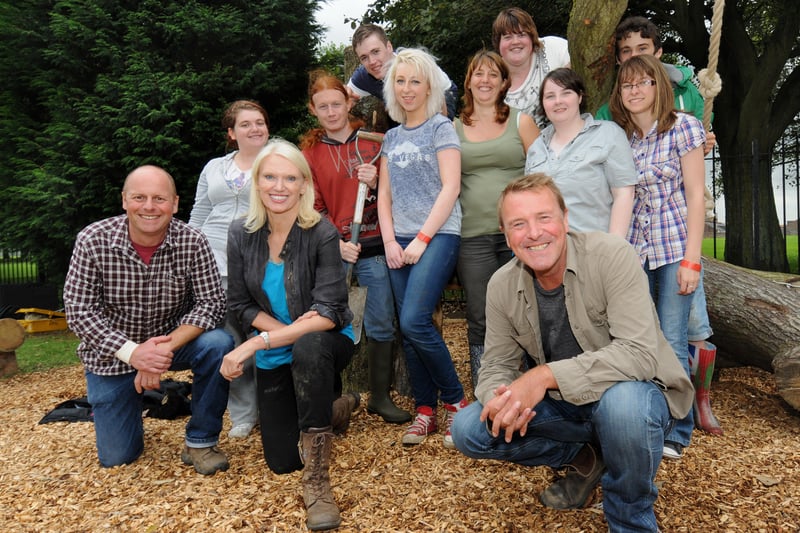Anneka Rice and Phil Tufnell from the BBC TV show The Flowerpot Gang were pictured during a filming break in 2012.
They were in Sunderland with some of the young carers at the Carers Centre in Thompson Road.