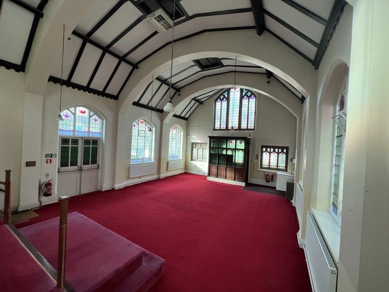 The building remains in a good condition internally, as seen in this image inside the main hall. 