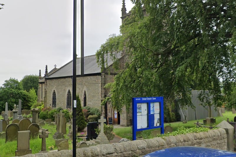 Dore was listed as the most expensive area in Sheffield last year, with an average house price of £485,552. Pictured is Christ Church, Dore.