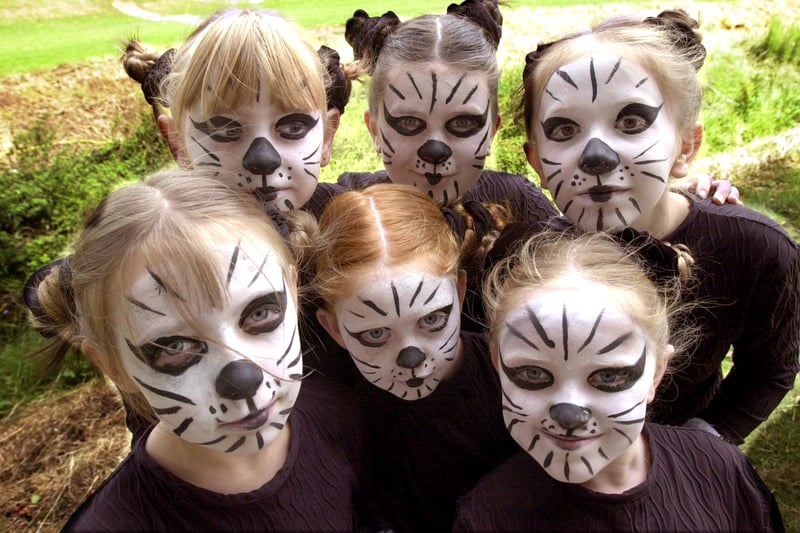 Members of Purr Fection from the Paula Clark School of Dance at Rothwell Gala in July 2001.