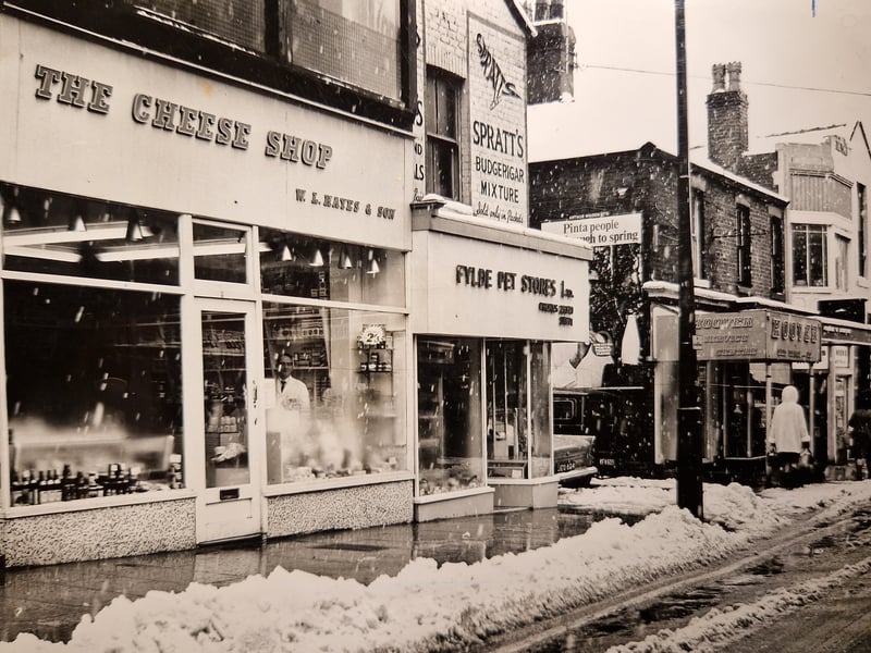 Blackpool's Deansgate in the snow, late 60s