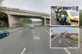 Police closed the M1 near Kexbrough, Barnsley, South Yorkshire, after an incident involving a baseball bat nearby on Bellfield Lane, Kexborough (inset). Picture: Google / National World