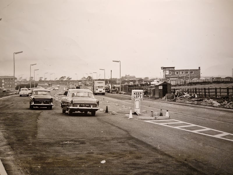 The new dual carriageway on Preston New Road, 1965