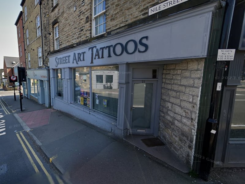 Street Art Tattoos, on Nile Street, has a 4.8 rating out of 5.0 on 84 reviews.