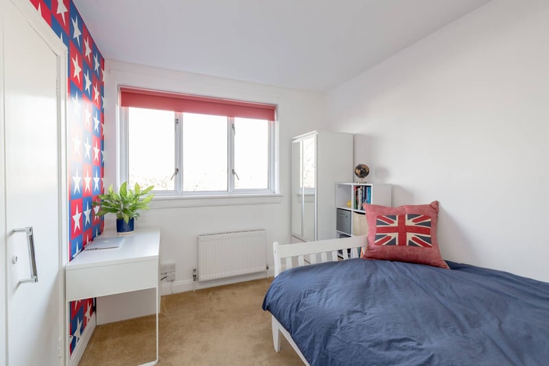 The Barnton property's third bedroom also comes with built-in wardrobes.