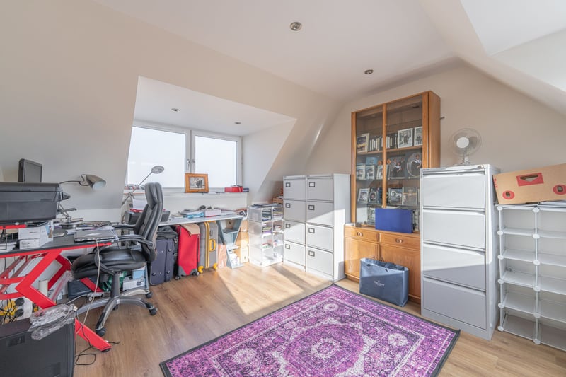 The property's third bedroom is of a good-size and is currently used as an office space. There is also a separate downstairs WC with window to the rear and is fitted with a two-piece white suite.
