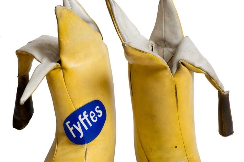 Billy Connolly's famous banana boots are on display at the People's Palace. The boots became famous in the seventies when Connolly used to perform on stage with them on. 