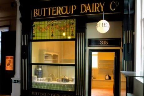 You'll find the shop front of the old Buttercup Dairy at the People's Palace.  