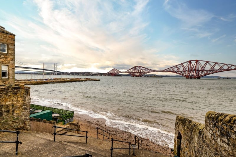 This is the incredible view from the stairs to the beach, situated opposite this South Queensferry house.