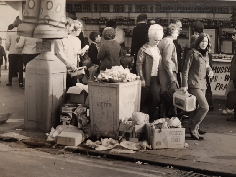 Central Promenade takes on an untidy look as rubbish began to pile up in October 1969