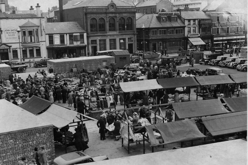 This open space in the centre of blackpool disappeared when they built the British Home Stores and the multi-storey car park