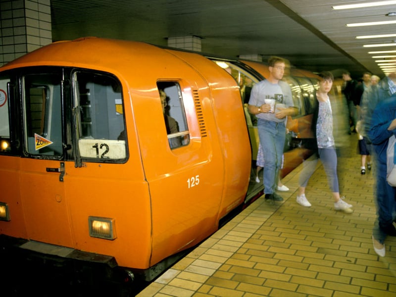 On the Glasgow underground in October 1993.