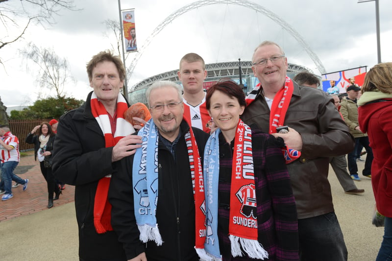 Bill Arnett with his daughter Sarah and friends. Bill was originally from Roker but lived in Canada in 2014, and flew back for the match.