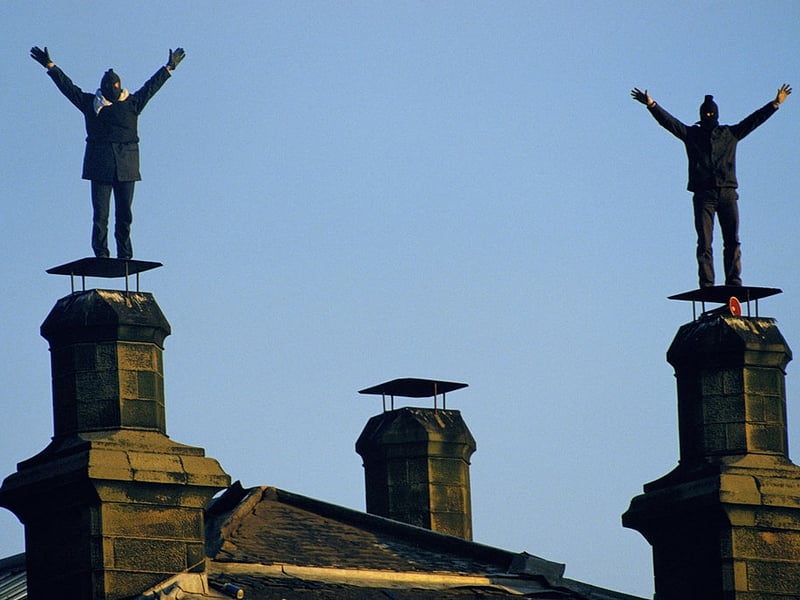 Prisoners demonstrate about poor conditions on the roof of Barlinnie Prison in Glasgow in 1990.