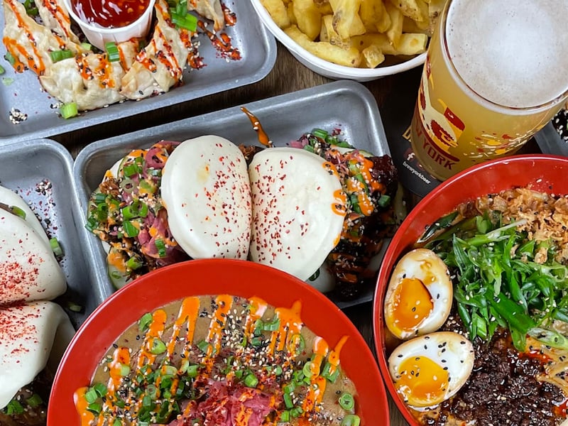Yuzu Street Food, located on New Briggate in the city centre, has a rating of 4.3 stars from 63 Google reviews. A customer at Yuzu said: "Brilliant food, will 100% return. Also had a few really nice fruity IPAs. Great place, I recommend highly."
