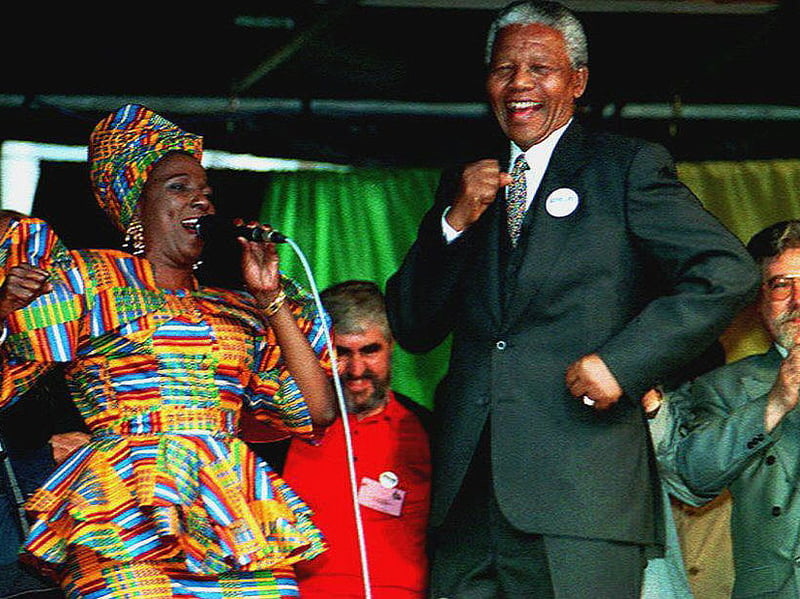 Nelson Mandela dances for freedom in Glasgow in October 1993.